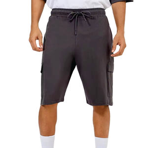 Ensemble T-shirt blanc color block et short cargo pour homme – Décontracté, respirant, taille élastique, style uni, tissu en coton 2026 - Product Image 5