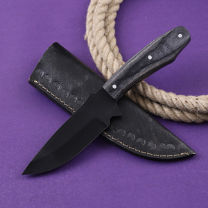 Cuchillo de Pescador Nórdico de Acero al Carbono con Recubrimiento en Polvo, Hoja Fija de Punta Caída, Grado Industrial, Mango de Madera Pakka, OEM Personalizado - Product Image 1