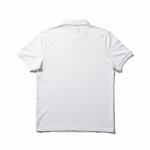 Chemise blanche à manches courtes pour homme avec logo brodé sur le devant, coupe classique, toile 100% coton, décontractée et respirante - Product Image 4