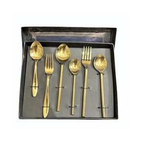 Flatware <b>Sets</b> Brass Spoon Cutlery Twisted Handle 10 <b>Pieces</b> <b>Sets</b> Cutlery Brass Dessert Spoon Best Prices - Product Image 5
