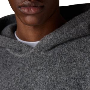 Sudadera con Capucha de Punto con Bordado de Cadena para Hombre, Sudadera Cómoda y Elegante con Bordado en Color Carbón - Product Image 4