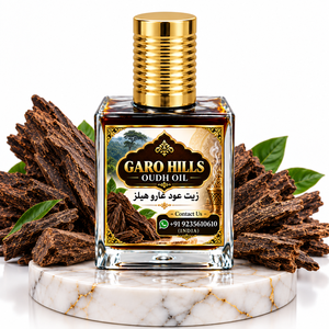 Huiles Aloura Luxe GARO HILLS Oudh Oil - Huile naturelle biologique 100% pure distillée à la vapeur, flacon carré avec parfum BOISÉ - Product Image 3