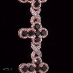 Pulseras de Cadena Cruzada Negra con Moissanita VVS, Plata de Ley 925, Joyería de Lujo Hip Hop Bling para Raperos, Pasa Prueba de Diamante - Product Image 6