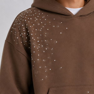 Sweat à capuche pour homme confortable, anti-rides, respirant, avec strass, qualité supérieure, prix de gros - Product Image 6