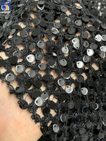 YX1465 Tissu en maille ouverte blanc en gros avec paillettes de 8 mm pour robes de mariée, robes de soirée et confection de vêtements