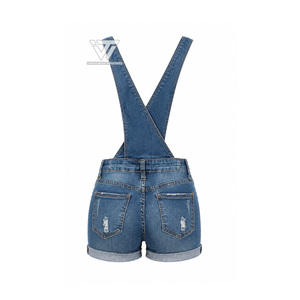 Custom Wholesale Crop Denim Jean Sexy Fashion Dangri Streetwear <b>Short</b> Summer Dress Bodysuit for Women - Product Image 2