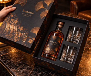 Boîte rigide personnalisée pour bouteille de whisky de la collection Nocturne Distillery avec couvercle et base - Product Image 4