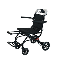 Fauteuil roulant de voyage portable de style chariot avec poignée télescopique, pliable, pour le transport en avion