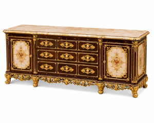 Stylish Wooden Carved Rococo Bedroom Furniture Set Teak Wood Bedroom Furniture Set with Bed, <b>Wardrobe</b>, Dresser & Nightstands USA - Product Image 6