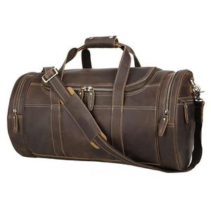 Borsa da viaggio retrò elegante Wainwright rotonda in pelle Vintage Weekender - Product Image 1