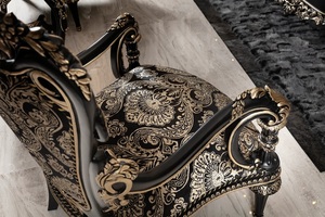 Royal Luxury Solid Teak Wood Sofa Set Baroque Carved 3 2 Seater Couch Arm Chairs <b>Centre</b> Side <b>Table</b> Living Room Furniture - Product Image 4