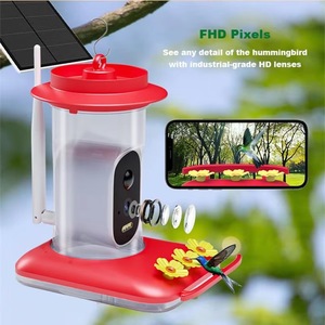 Telecamera per Mangiatoia per Uccelli AI con Visione Notturna, Rilevamento Movimento PIR HD 5MP, Visualizzazione in Tempo Reale, Alimentata a Energia Solare per Giardino Esterno - Product Image 1
