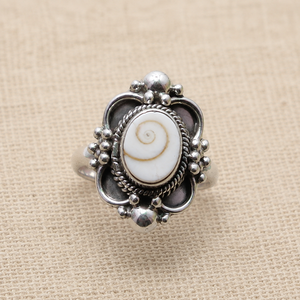 Natural Oval Shiva Eye Shell <b>Ring</b> 925 Sterling <b>Silver</b> Handmade Vintage <b>Statement</b> <b>Ring</b> Rose Gold and Yellow Gold Plated Jewelry - Product Image 5