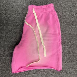 Shorts décontractés pour hommes en polyester/coton 360 GSM, effet délavé soleil, ourlet brut, style vintage, écologiques, délavés à l'acide - Product Image 6