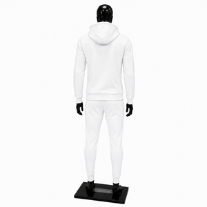 Conjunto Deportivo para Hombre con Capucha, Color Blanco, Cierre Completo, Sudadera y Pantalones de Algodón, Estilo Casual, para Otoño, Suave y Cómodo, con Forro Polar - Product Image 2