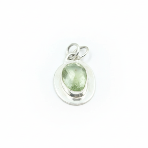 Pendentif ovale en cyanite verte naturelle, argent sterling 925, plaqué or rose, plaqué or jaune, bijoux minimalistes faits à la main - Product Image 6