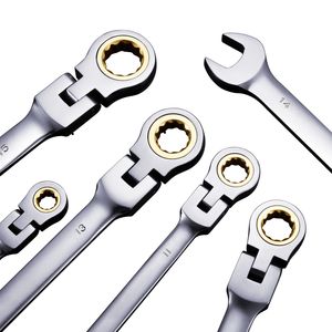 Jeu de clés à cliquet à tête flexible 8 pièces en acier CV avec pochette de rangement M - Product Image 3