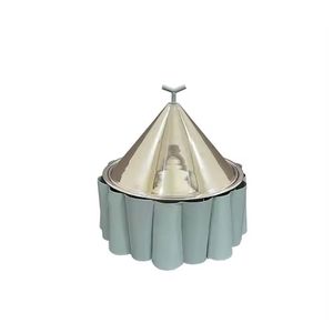 Cazuela de lujo con diseño de mármol y tapa de acero inoxidable martillado, olla decorativa para servir alimentos en la cocina o el comedor. - Product Image 2