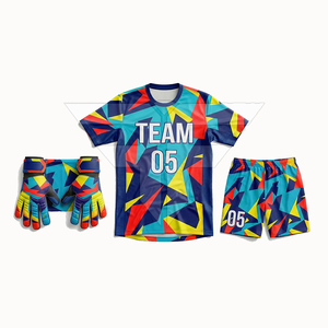 Ensemble d'uniformes de football professionnels pour équipes, imprimés, respirants, sans manches, taille élastique, 100 % polyester, confortables pour le sport - Product Image 2