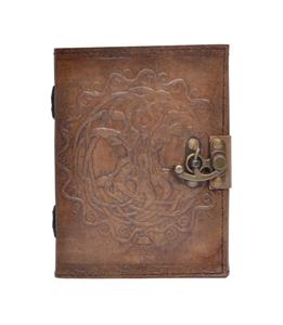 Tree of life Leather Journal with clasp emboss Writing charcoal <b>Notebook</b> Handmade Vintage <b>Bound</b> For Men & Women Unlined Paper - Product Image 1