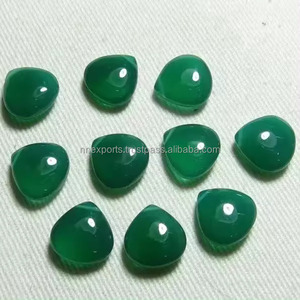 Cabujones en forma de corazón de ónix verde Natural de 8mm, piedras preciosas sueltas semipreciosas personalizadas, joyería a granel, precio de fábrica al por mayor - Product Image 1