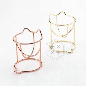 Support de rangement portable en métal doré et or rose pour poudres et éponges de maquillage, idéal pour les boutiques - Product Image 3