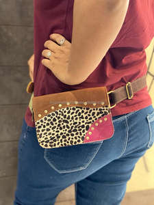 Cinturón de cuero con bolsillo para mujer, cinturón de cuero colorido para uso móvil - Product Image 3