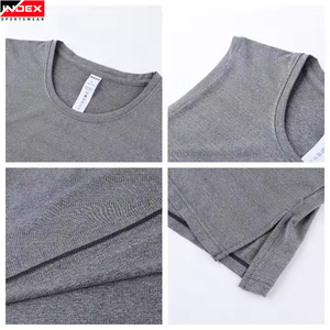 เสื้อกล้ามผู้ชาย INDEX คอกลม สีเทาล้วน ผ้าถัก แห้งเร็ว ทรงสปอร์ต เหมาะสำหรับออกกำลังกาย ผลิตจากโพลีเอสเตอร์ - Product Image 5