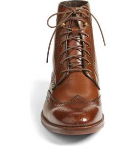 Giày nam da thật thủ công kiểu Brogue Wingtip cổ ngắn màu nâu, thích hợp cho trang phục công sở và thường ngày - Product Image 2