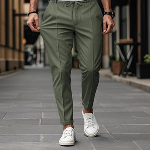 Pantalon de jogging pour homme en polyester marron uni, taille à cordon, respirant, décontracté, pour e-sport - Product Image 6