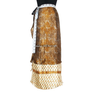 Jupe longue en soie style hippie à 2 couches, décontractée, pour l'été, polyvalente, à porter comme cache-maillot, effet vintage magique - Product Image 2