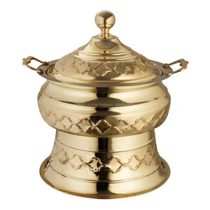 Calentador de Comida Árabe de Acero Inoxidable con Plato Redondo para Mantener la Comida Caliente, Diseño Moderno - Product Image 3