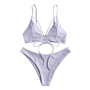 New Women's Plus Size Off-the-Shoulder Removable Padded <b>Bikini</b> Two-Piece Swimwear Set - Product Image 1