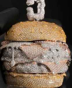 Colgante de Moissanita Personalizado Estilo Hamburguesa de 3 Pulgadas Chapado en Rodio, Plata 925, Joyería Fina Unisex, Colgantes y Dijes - Product Image 2