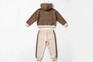 Ensemble de survêtement unisexe en molleton 100 % coton écologique avec capuche et pantalon de jogging, coupe décontractée, tenue d'hiver - Product Image 2