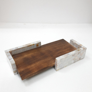 Eco Friendly Modern Wood & Mother of Pearl Material Hotel Serving Tray With Handle Made in India Wholesale - Product Image 1