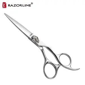 CK17 gunting rambut desain unik profesional, pisau pedang gunting rambut pegangan ukir simetris