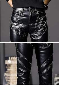 Pantalones de Cuero para Hombre, Estilo Vintage, Ajustados, Casuales, de Cuero Genuino de la Mejor Calidad - Product Image 5