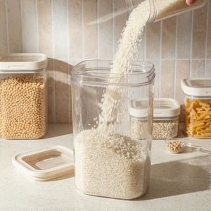 Airtight Food <b>Storage</b> <b>Container</b> Square Plastic 1L-3L Clear <b>Stackable</b> with Airtight Lid for Kitchen Pantry Vietnam Factory - Product Image 4