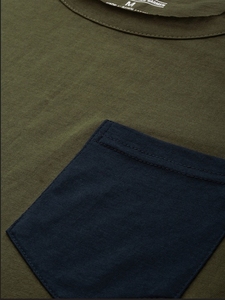 T-shirt décontracté pour homme en coton 100% biologique, col en V sans col, manches courtes, couleur unie, vert olive, tricoté, ODM, vêtements d'été - Product Image 6