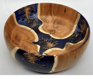 Ensemble de vaisselle en bois et résine écologique classique, bols et plats faits à la main pour servir la soupe et les aliments - Product Image 1