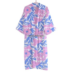 Albornoz de algodón, ropa de dormir, kimono largo estampado, camisón, ropa de playa, albornoz suave - Product Image 2