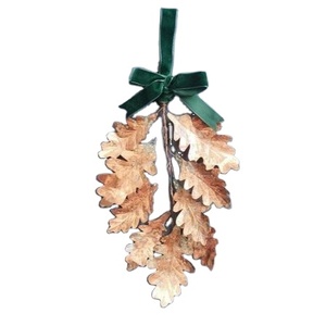 New Design Christmas Leaf Custom Shape Copper Plated Antique With Rope Decorative Christmas <b>Tree</b> Hanging Decoration - Product Image 1