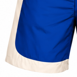 Shorts de course athlétiques pour hommes bleu roi et blanc avec empiècements contrastants, taille élastique, légers, pour l'entraînement sportif, la gym et les loisirs - Product Image 3
