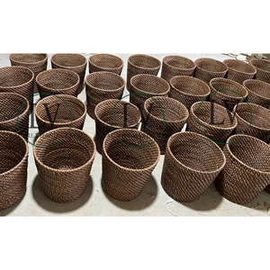 Cesta de basura artesanal de ratán, cestas de mimbre para almacenamiento de papel con tapa, la mejor solución para el hogar, hotel, cocina, de Vietnam. - Product Image 5