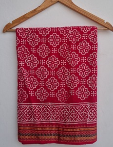 Hand Block Print With Zari Border Sarong Indian <b>Boho</b> Wrap <b>Skirt</b> Wholesale Resort Wear Sarong Cotton Pareo Wrap Supplier - Product Image 5