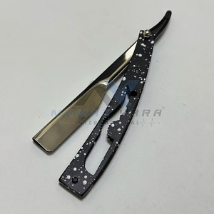 Navaja de Afeitar Profesional de Acero Inoxidable Estilo Turco, Plegable, con Soporte para Cuchilla Deslizante, de un Solo Filo, para Barbería - Product Image 1