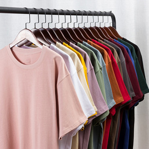 Camiseta holgada de talla grande transpirable con estampado de bordado y logotipo personalizado OEM para hombre, novedad de verano, 280g, algodón caqui pesado - Product Image 1