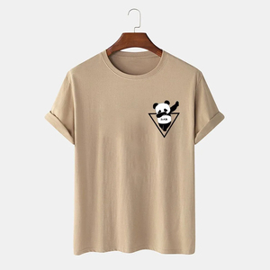 T-shirt décontracté à manches courtes pour homme, col rond, imprimé personnalisé, anti-rétrécissement, haute qualité, design vierge - Product Image 2