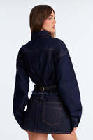 Veste en jean personnalisée pour femme, tissée, écologique, respirante, réversible, classique, décontractée, extensible, à manches longues, col rabattu, automne, délavée